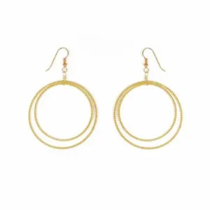 Cercei Amity mari, din argint, placati cu aur de 24K